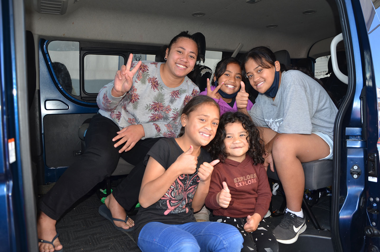 Children in a van